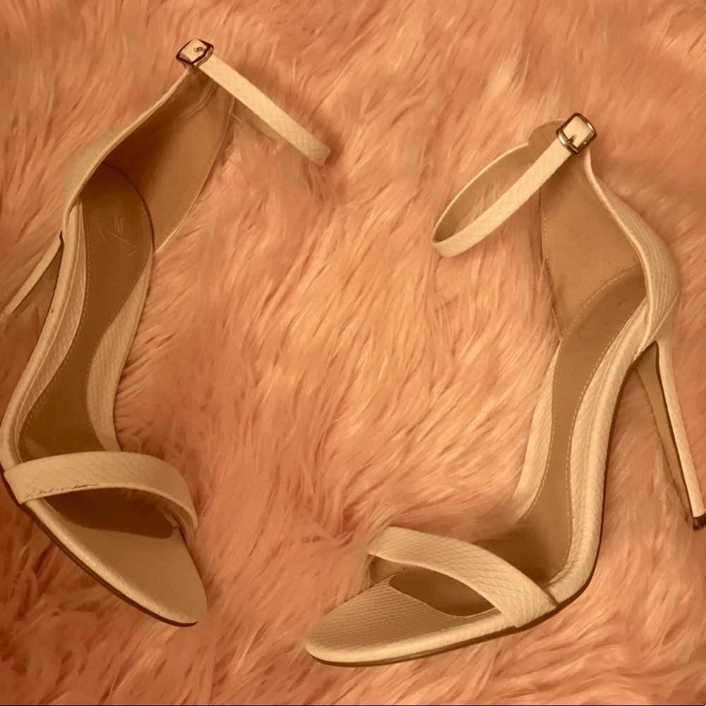 Missguided white snake skin heels size 7
